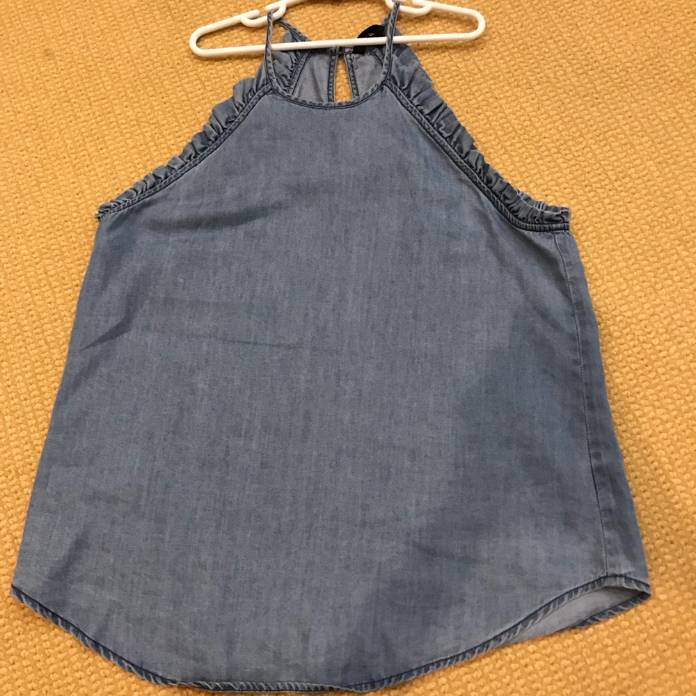 Ruffle Denim Top